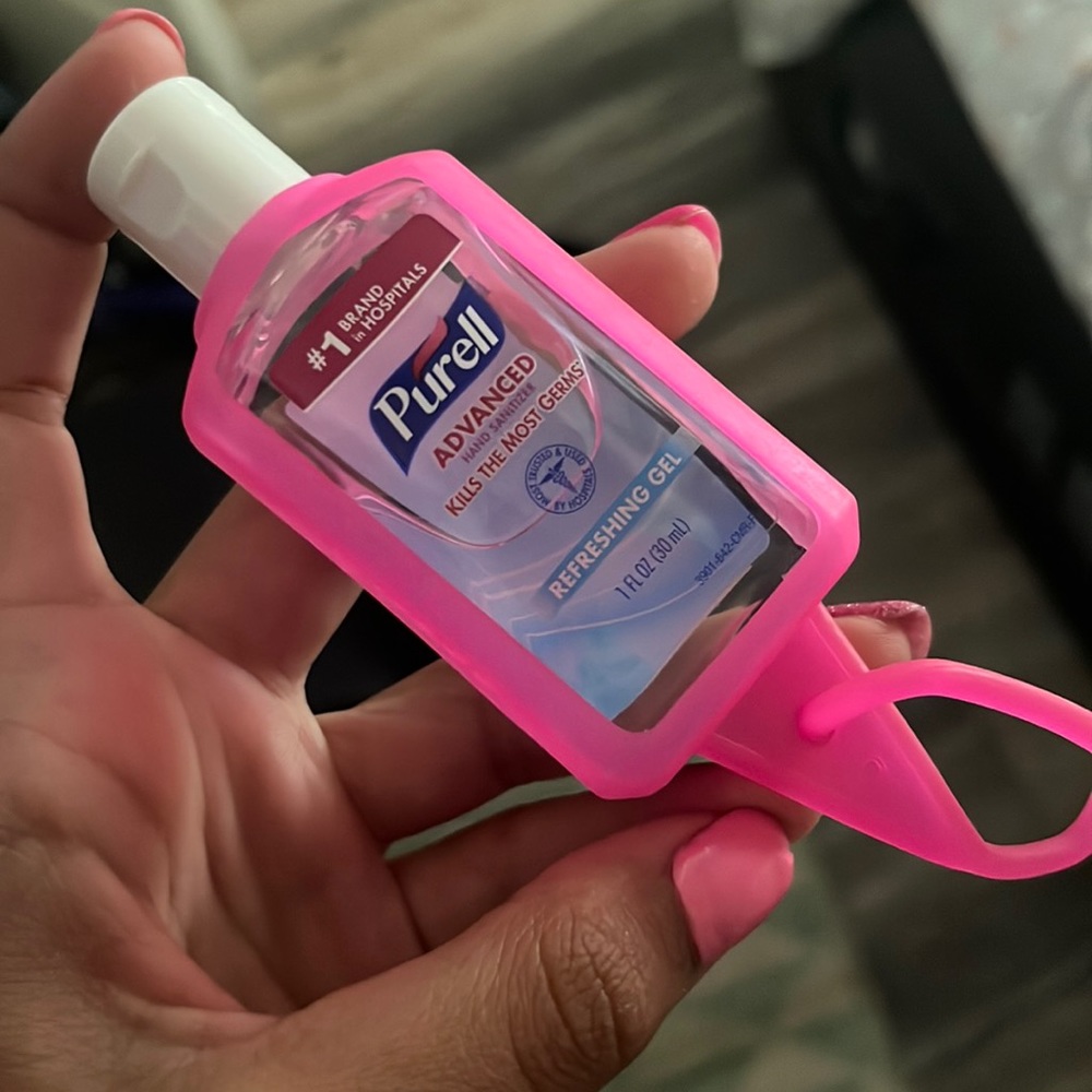 Hot pink hand sanitizer case
